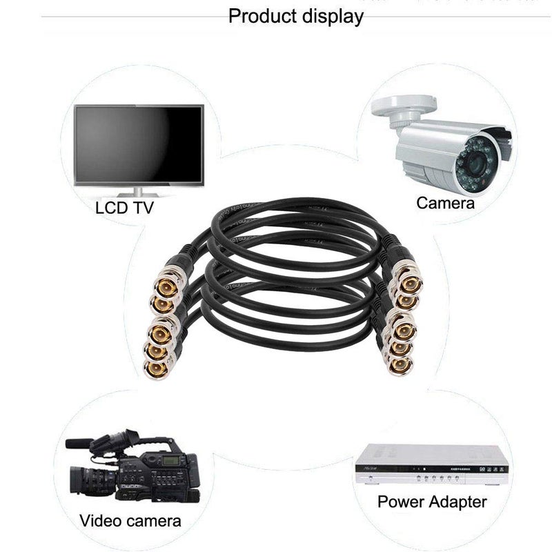 traderplus 5-Pack 10ft BNC Male to BNC Male Jumper 75-Ohm Cable Extension Connector for CCTV DVR to TV System (10 FT) - Image 4